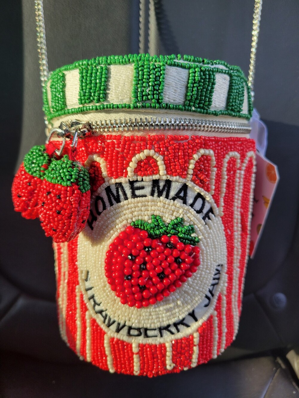 ....TikTok Viral Strawberry Jam Beaded Bag NWT  Handmade India w/ Charm